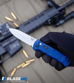 Benchmade 4400-1 Casbah Automatic Knife Blue Grivory (3.4" Satin) -Knives Online Store Benchmade 4400 1 Casbah Automatic Knife Blue Grivory Satin BHQ51629 kp in hand web