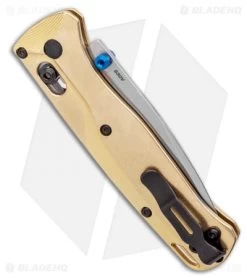 Flytanium Brass Crossfade Scales + Benchmade Bugout Knife (3.24" Satin) -Knives Online Store Benchmade Bugout Knife Flytanium Brass Crossfade 3.24 Satin BHQ 134516 LS Side