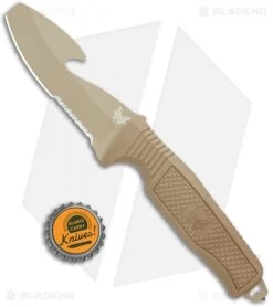 Benchmade H2O Fixed Blade Dive Knife Tan Santoprene (3.5" Tan Serr) -Knives Online Store Benchmade H20 Fixed Blade Dive Tan 112SSN Tan Coated Serr BHQ 123893 jr bottlecap