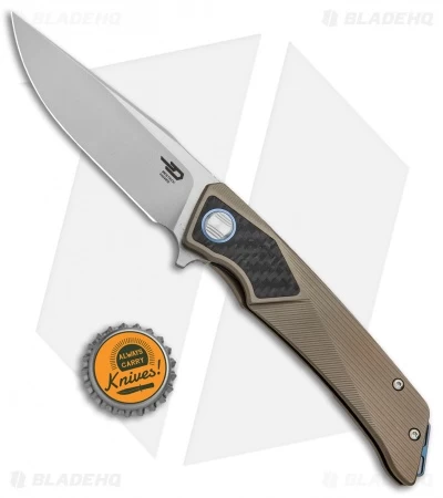Bestech Knives Sky Hawk Frame Lock Flipper Knife Bronze CF (3.6" Blasted) 6 Bestech Knives Sky Hawk Frame Lock Flipper Knife Bronze CF (3.6" Blasted) - Image 4