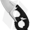 BlackFox Micro Fixed Blade Neck Knife Black Paracord (1.5" Satin) 12FX092