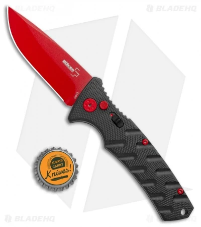 Boker Black Widow Strike Drop Point Automatic Knife Black (3.25" Red D2) 6 Boker Black Widow Strike Drop Point Automatic Knife Black (3.25" Red D2) - Image 4
