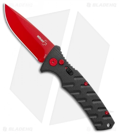 Boker Black Widow Strike Drop Point Automatic Knife Black (3.25" Red D2) 3 Boker Black Widow Strike Drop Point Automatic Knife Black (3.25" Red D2)
