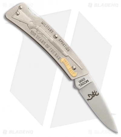 Browning BAR Military Folder Lockback Knife Gold (2.25" Satin) BR0277 4 Browning BAR Military Folder Lockback Knife Gold (2.25" Satin) BR0277 - Image 2