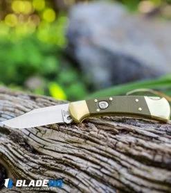 Buck Knives Buck 112 Exclusive Automatic Knife Green Micarta/Brass (3" Satin) -Knives Online Store Buck 112 Exclusive Automatic Knife Green Micarta Brass Satin BHQ 101545 kp log web