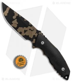 Burnley Knives BRNLY Huck Fixed Blade Knife Black G-10 (4.5" Bronze Camo) -Knives Online Store Burnley Knives BRNLY Huck Black G 10 Bronze Camo BHQ 87702 jr bottlecap