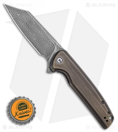 CIVIVI Brigand Liner Lock Knife Dark Brass (3.5" Dark Damascus) C909DS-2 6 CIVIVI Brigand Liner Lock Knife Dark Brass (3.5" Dark Damascus) C909DS-2 - Image 4