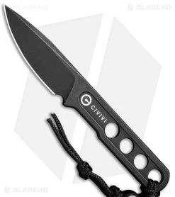 CIVIVI Circulus Fixed Blade Neck Knife (2" Black Stonewash) C22012-1