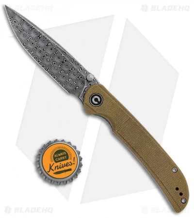CIVIVI Imperium Liner Lock Knife Olive Micarta (3.5" Damascus) C2107DS-2 6 CIVIVI Imperium Liner Lock Knife Olive Micarta (3.5" Damascus) C2107DS-2 - Image 4