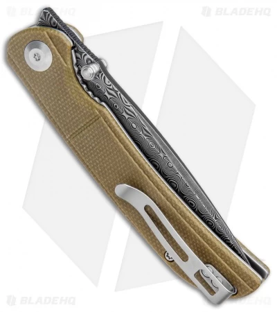 CIVIVI Imperium Liner Lock Knife Olive Micarta (3.5" Damascus) C2107DS-2 5 CIVIVI Imperium Liner Lock Knife Olive Micarta (3.5" Damascus) C2107DS-2 - Image 3