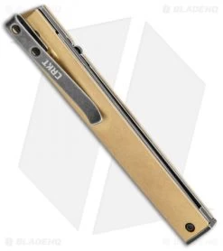 CRKT CEO Liner Lock Blade HQ Exclusive Knife Brass (3.11" Black Stonewash D2) -Knives Online Store CRKT Brass CEO LL Black SW BHQ 113987 jr side
