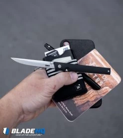 CRKT CEO Bamboo Liner Lock Knife GRN (3.1" Black Stonewash) 7096YGK -Knives Online Store CRKT CEO Liner Lock Knife Black GRN Satin 7096 BHQ 92432 kp in hand web