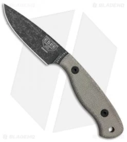 ESEE Camp-Lore Gibson JG3 Bushcraft Fixed Blade Knife (3.5" Black Stonewash)