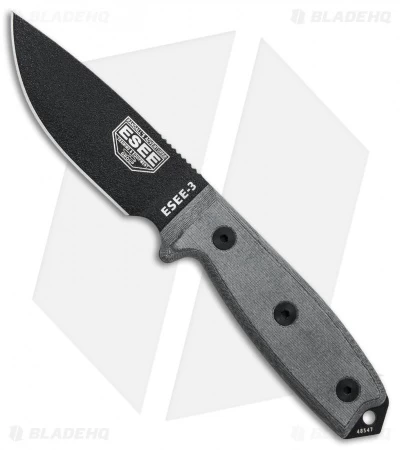 ESEE Knives ESEE-3P-B Knife Black Sheath (3.88" Black) 3 ESEE Knives ESEE-3P-B Knife Black Sheath (3.88" Black)
