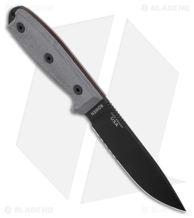 ESEE Knives ESEE-4S Fixed Blade Knife (4.5" Black Serr) 4 ESEE Knives ESEE-4S Fixed Blade Knife (4.5" Black Serr) - Image 2