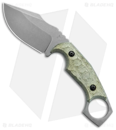 Fox Knives Monkey Thumper Fixed Blade Knife OD Green Micarta (3.5" Stonewash) 3 Fox Knives Monkey Thumper Fixed Blade Knife OD Green Micarta (3.5" Stonewash)