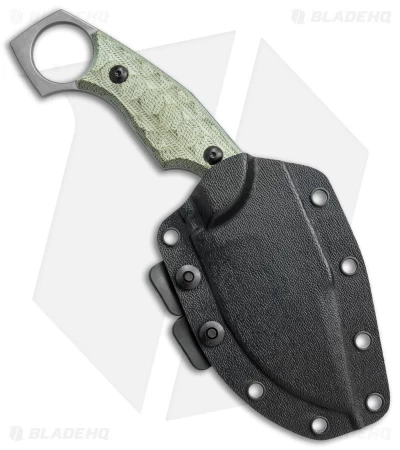Fox Knives Monkey Thumper Fixed Blade Knife OD Green Micarta (3.5" Stonewash) 5 Fox Knives Monkey Thumper Fixed Blade Knife OD Green Micarta (3.5" Stonewash) - Image 3