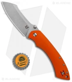 Fox Knives Pelican Liner Lock Knife Orange G-10 (3.5" Stonewash ) FX-534 O -Knives Online Store Fox Knives Pelican LL Orange G 10 FX 534 O BHQ 87343 jr bottlecap