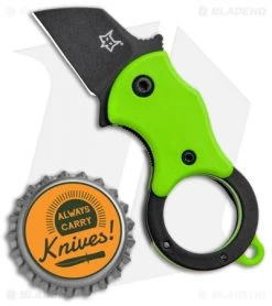 Fox Knives Mini-TA Liner Lock Karambit Knife Green (1" Black) FX-536GB -Knives Online Store Fox Mini TA Green Black FX 536GB BHQ 95721 jr bottlecap