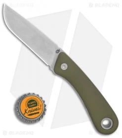 Gerber Spine Fixed Blade Knife Sage Green (3.75 Stonewash) 30-001497 -Knives Online Store Gerber Spine Sage Green SW BHQ 81307 er bottlecap