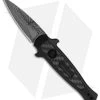Kershaw Auto Launch 12 Mini Stiletto Button Lock Knife Black (2.5" Damascus) 2 Kershaw Auto Launch 12 Mini Stiletto Button Lock Knife Black (2.5" Damascus) -Knives Online Store Kershaw Auto Launch 12 Black Button Lock Damascus BHQ 174982 jr