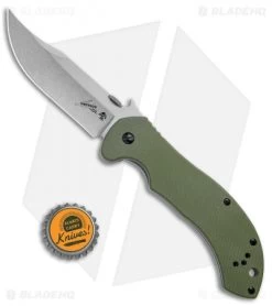 Kershaw Emerson CQC-10K Frame Lock Knife OD Green G-10 (3.5" Stonewash) 6030 -Knives Online Store Kershaw CQC 10K FL OD Green G 10 SW 6030 BHQ 52196 jr bottlecap
