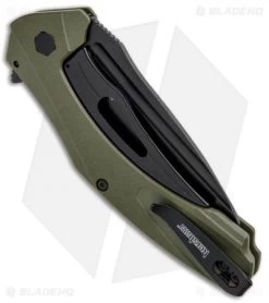 Kershaw Natrix XL Sub-Frame Lock Knife OD Green G-10 (3.75" Black) 7008OLBLK -Knives Online Store Kershaw Natri XL Sub FL OD Green G 10 Black 7008OLBLK BHQ 80571 jr side