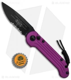Microtech LUDT Automatic Knife Violet (3.4" Black Serr) 135-2VI -Knives Online Store Microtech LUDT Violet Black Serr 135 2VI BHQ 68510 jr bottlecap