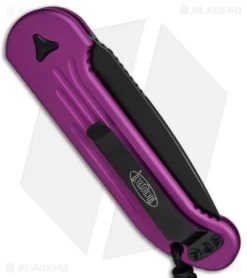 Microtech LUDT Automatic Knife Violet (3.4" Black Serr) 135-2VI -Knives Online Store Microtech LUDT Violet Black Serr 135 2VI BHQ 68510 jr side