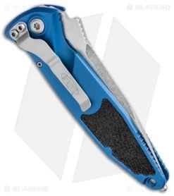 Microtech Socom Elite S/E Automatic Knife Blue (4" Stonewash Ser) 160A-11BL -Knives Online Store Microtech Socom Elite SE Auto Blue SW Serr 160A 11BL BHQ 106937 jr side