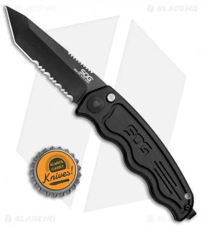 Mini SOG TAC Automatic Knife (Black Tanto Serr) ST-13 6 Mini SOG TAC Automatic Knife (Black Tanto Serr) ST-13 - Image 4