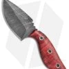 Olamic Cutlery Listok Skinner Fixed Blade Knife Red Birch (3.6" Damascus) #4351