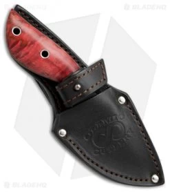 Olamic Cutlery Listok Skinner Fixed Blade Knife Red Birch (3.6" Damascus) #4351 -Knives Online Store Olamic Cutlery Listok Skinner red birch damascus 4351 BHQ 71910 er sheath