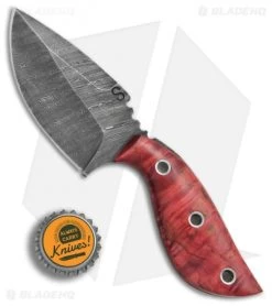 Olamic Cutlery Listok Skinner Fixed Blade Knife Red Birch (3.6" Damascus) #4351 -Knives Online Store Olamic Cutlery Listok Skinner red birch damascus 4351 BHQ 71910 er size