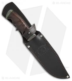 Olamic Voykar HT Fixed Blade Knife Ironwood W/ Green Spacers (5.875" Damascus) -Knives Online Store Olamic Cutlery Voykar HT ironwood green spacers damascus BHQ 71901 er sheath