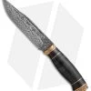Olamic Voykar HT Fixed Blade Knife Stacked Leather/Bronze (6" Marbled Damascus)