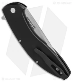 Pro-Tech Cambria Prototype Flipper Knife Black Aluminum (3.5" Stonewash) -Knives Online Store Protech Cambria prototype black aluminum sw BHQ 71350 er side