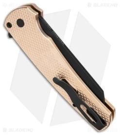 Pro-Tech Malibu Reverse Tanto Button Lock Knife Bronze Alum (3.3" Black DLC) -Knives Online Store Protech Malibu Reverse Tanto Flipper Knife Textured Bronze AL 3in DLC BHQ 176168 td side
