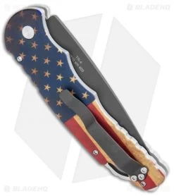 Pro-Tech TR-4 Automatic Knife Custom PK Vintage Uncle Sam (4" Black) -Knives Online Store Protech TR 4 Auto Custom PK Vintage Uncle Sam Black BHQ 107331 jr side