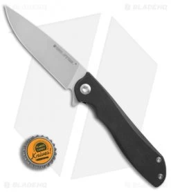 Real Steel Megalodon Liner Lock Knife Black G-10 (3.8" Satin) E801 -Knives Online Store Real Steel Megalodon black G10 satin BHQ 61480 er bottlecap