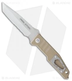 Real Steel T99T Tanto Fixed Blade Knife Coyote Tan G-10 (4.6" Stonewash)