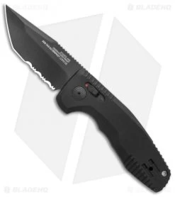 SOG Knives SOG-TAC AU Compact Tanto Automatic Knife Aluminum (2.9" Black Serr)