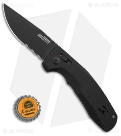 SOG Knives SOG-TAC AU Automatic Knife Black Aluminum (3.4" Black Serr) 9 SOG Knives SOG-TAC AU Automatic Knife Black Aluminum (3.4" Black Serr) -Knives Online Store SOG Knives TAC AU Automatic Knife Black 3in Black Serr BHQ 119259 td size