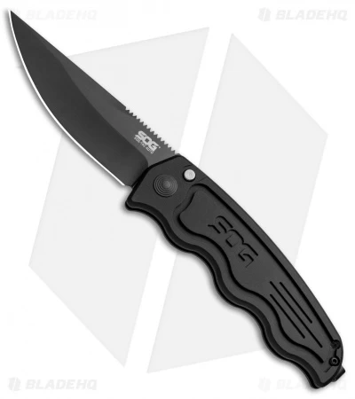 SOG-TAC Clip Point Automatic Knife (3.5" Black) ST-02 2 SOG-TAC Clip Point Automatic Knife (3.5" Black) ST-02