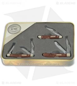 Schrade Old Timer Rosewood Brass 3-Piece Knife Set 1130063