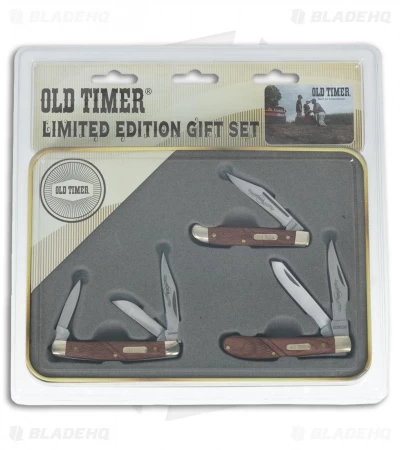 Schrade Old Timer Rosewood Brass 3-Piece Knife Set 1130063 5 Schrade Old Timer Rosewood Brass 3-Piece Knife Set 1130063 - Image 3