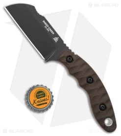 TOPS Knives Sheep Creek Fixed Blade Knife Green/Tan Micarta (3.75" Black) -Knives Online Store TOPS Knives Sheep Creek Fixed Blade Green Tan Micarta Black BHQ 148371 jr bottlecap