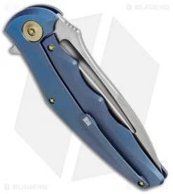 WE Knife Co. 608Q Frame Lock Knife Blue Titanium (4" Stonewash) -Knives Online Store WE Knife Co 608Q FL Blue SW BHQ 85488 jr side