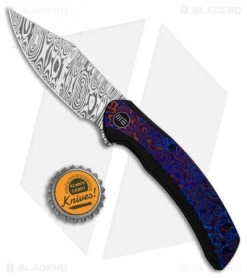 WE Knife Co. Snick Frame Lock Knife Black Titanium/Timascus (3.5" Damascus) -Knives Online Store WE Knife Co Snick Frame Lock Black Ti Timascus 3in 5cm Damascus BHQ 137729 td size