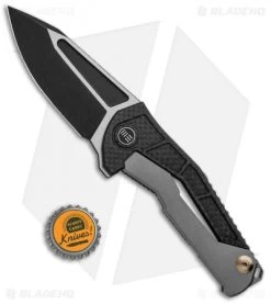 WE Knife Co. Willumsen Sugga Frame Lock Knife Ti/CF (3.5" Black) 915B -Knives Online Store WE Knife Co Willumsen Sugga FL Ti CF Black 915B BHQ 101595 jr bottlecap
